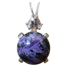 Charoite with Trillion Cut  Morganite