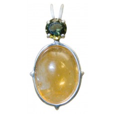 Citrine with Round Cut Moldavite
