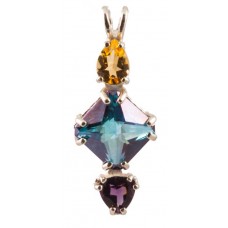 Aqua Aura Mini Magician Stone™ with Pear Cut Citrine & Trillion Cut Amethyst