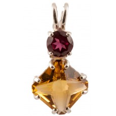 Citrine Mini Magician Stone™ with Round Cut Rhodolite Garnet
