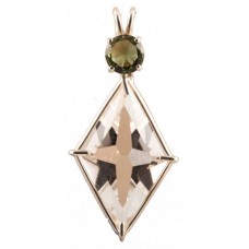 Clear Quartz Ascension Star™  with Round Cut Moldavite