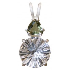 Danburite Super Nova™ with Trillion Cut Moldavite