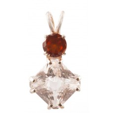 Danburite Mini Magician Stone™ with Round Cut Hessonite Garnet