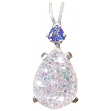Drusy Angel Aura with Trillion Cut Tanzanite