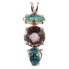 Amethyst Mini Radiant Heart™ with Marquis Cut Mystic Topaz & Pear Cut Blue Topaz