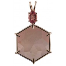 Rose Quartz Flower of Life™ with Oval Cut Pink Tourmaline