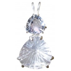 Rose Quartz Super Nova™ Trillion with Trillion Cut Clear Quartz