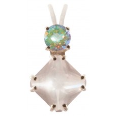 Rose Quartz Mini Magician Stone™ with Round Cut Mystic Topaz