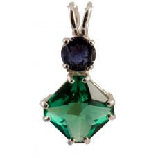 Siberian Green Quartz Mini Magician Stone™ with Round Cut Iolite