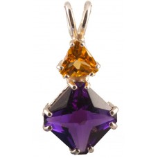 Siberian Purple Quartz Mini Magician Stone™ with Trillion Cut Citrine