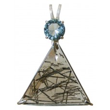 Tourmalinated Quartz Star of David™ With Blue Topaz
