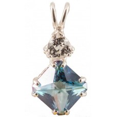 Aqua Aura Mini Magician Stone™ with Trillion Cut White Topaz