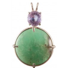Chrysoprase with Portuguese Round Cut Ruby Lavender Quartz