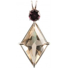 Citrine Ascension Star™ with Round Cut Rhodolite Garnet