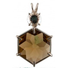 Citrine Flower of Life™ with Round Cut White Topaz