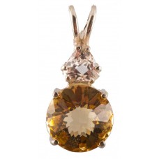 Citrine Mini Radiant Heart™ with Trillion Cut Danburite
