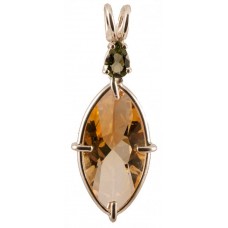 Citrine Infinite Eye™ with Pear Cut Moldavite