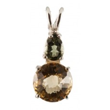 Citrine Mini Radiant Heart™ with Pear Cut Moldavite