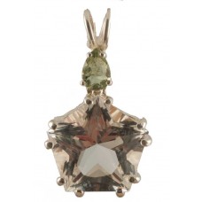 Clear Quartz Star of Venus™ with Pear Cut Moldavite