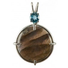 Labradorite with Round Cut Blue Topaz