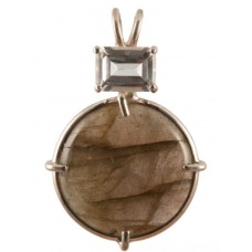 Labradorite with Emerald Cut White Topaz