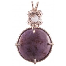 Purple Jade with Square Cut White Topaz