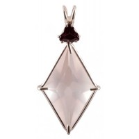 Rose Quartz Ascension Star™ with Trillion Cut Rhodolite Garnet