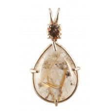 Rutilated Quartz with Round Cut Andalusite