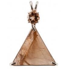 Rutilated Quartz Star of David™ with Round Cut Golden Topaz