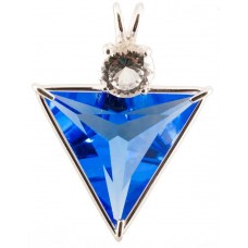 Siberian Blue Quartz Angelic Star™ with Round  Cut White Topaz