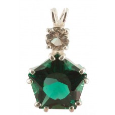 Siberian Green Quartz Star of Venus™ with Round Cut Golden Labradorite