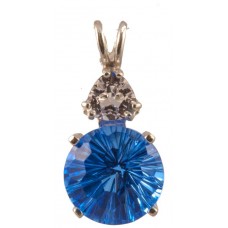Siberian Blue Quartz Super Nova™ with Trillion Cut Danburite