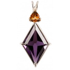 Siberian Purple Quartz Ascension Star™ with Trillion Cut Citrine